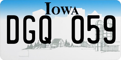IA license plate DGQ059