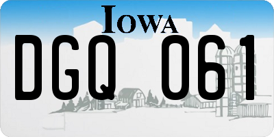 IA license plate DGQ061