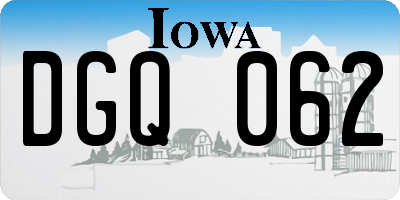 IA license plate DGQ062