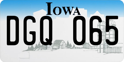IA license plate DGQ065