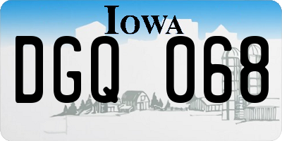 IA license plate DGQ068