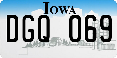 IA license plate DGQ069
