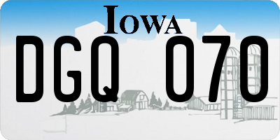 IA license plate DGQ070