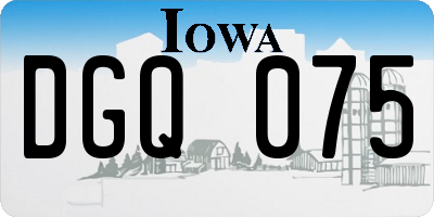 IA license plate DGQ075