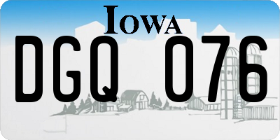 IA license plate DGQ076