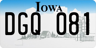 IA license plate DGQ081