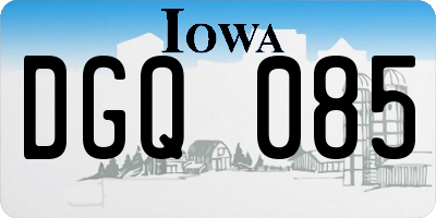 IA license plate DGQ085