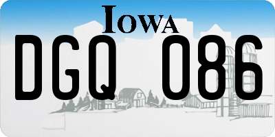 IA license plate DGQ086