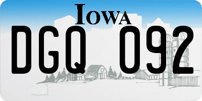IA license plate DGQ092