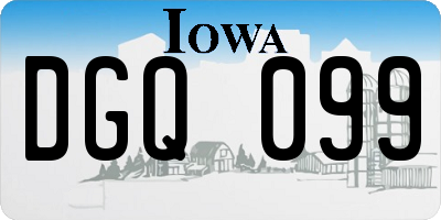 IA license plate DGQ099
