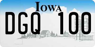 IA license plate DGQ100