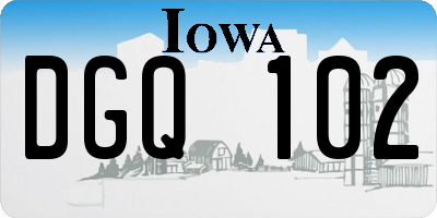 IA license plate DGQ102