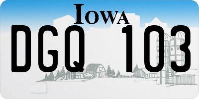 IA license plate DGQ103