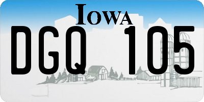 IA license plate DGQ105