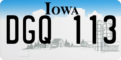 IA license plate DGQ113