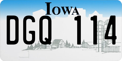 IA license plate DGQ114