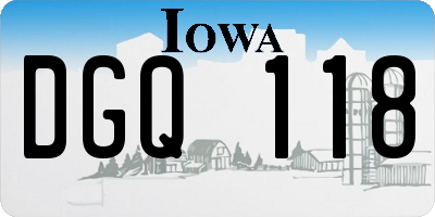 IA license plate DGQ118