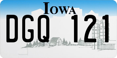 IA license plate DGQ121