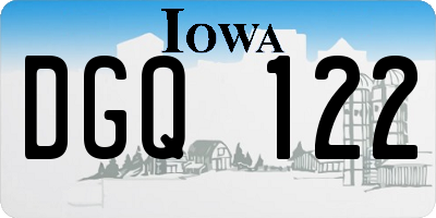 IA license plate DGQ122