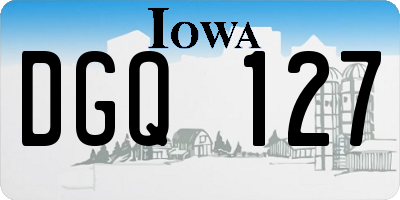 IA license plate DGQ127