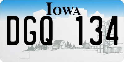 IA license plate DGQ134