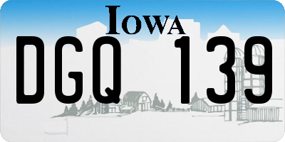 IA license plate DGQ139