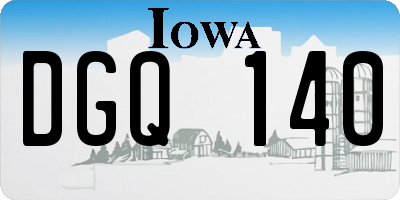 IA license plate DGQ140