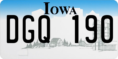 IA license plate DGQ190