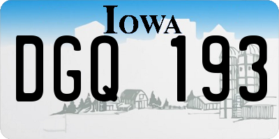 IA license plate DGQ193