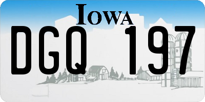 IA license plate DGQ197