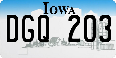 IA license plate DGQ203