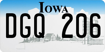 IA license plate DGQ206