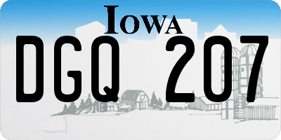 IA license plate DGQ207