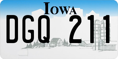 IA license plate DGQ211