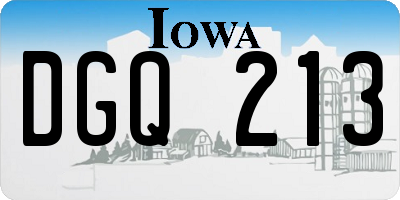 IA license plate DGQ213