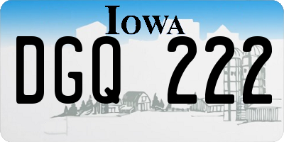 IA license plate DGQ222