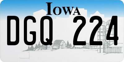 IA license plate DGQ224