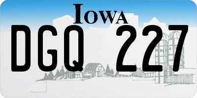 IA license plate DGQ227