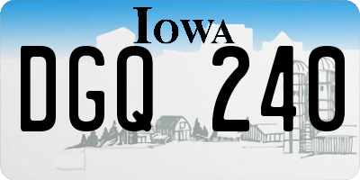 IA license plate DGQ240