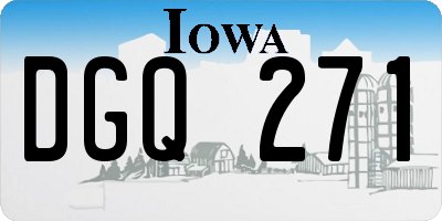 IA license plate DGQ271