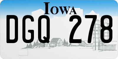 IA license plate DGQ278