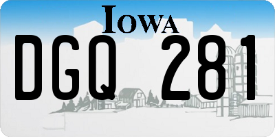 IA license plate DGQ281