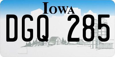 IA license plate DGQ285