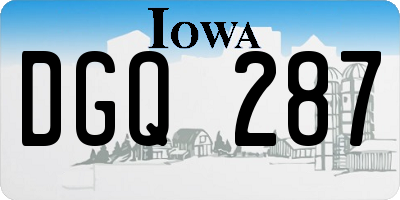 IA license plate DGQ287