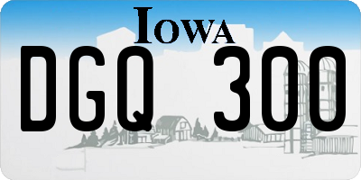 IA license plate DGQ300