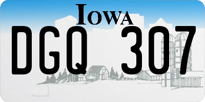 IA license plate DGQ307