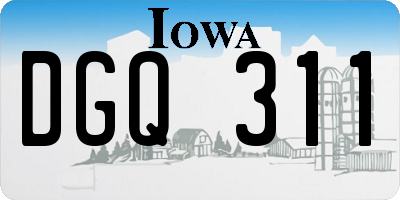 IA license plate DGQ311