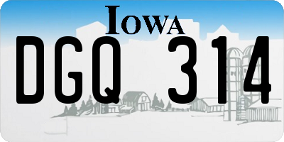 IA license plate DGQ314