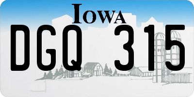 IA license plate DGQ315