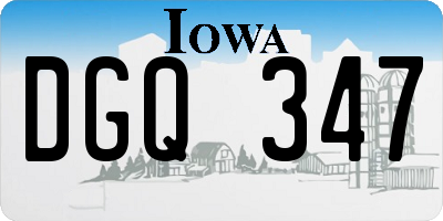IA license plate DGQ347